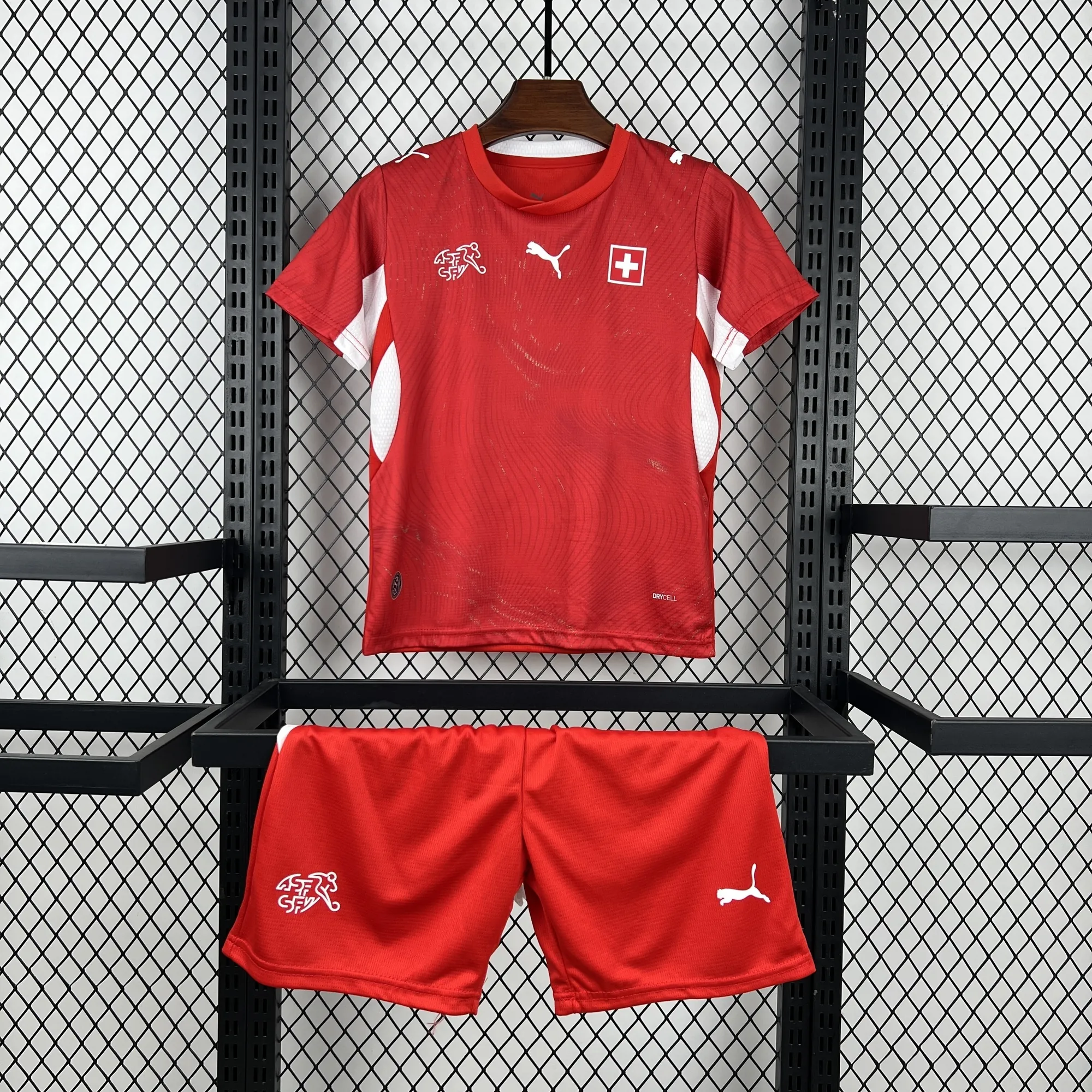 2026 World Cup Switzerland Home Kids Soccer Shirt Kit Fan Version 5