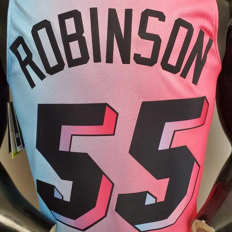 New Miami Heat ROBINSON #55 City Edition Pink Blue Gradient Color 5