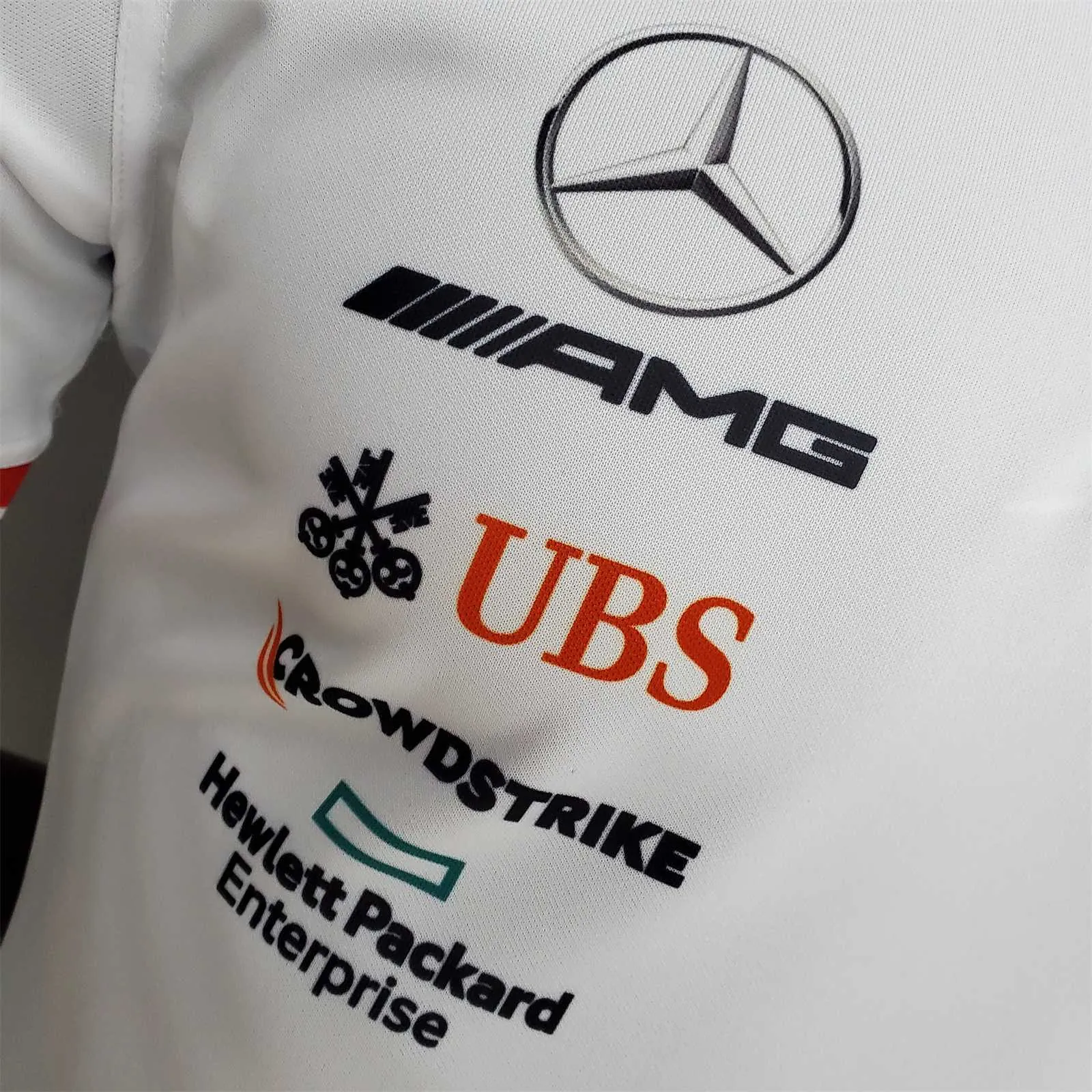 F1 Formula One 2022 Racing Suit Mercedes Polo White 6