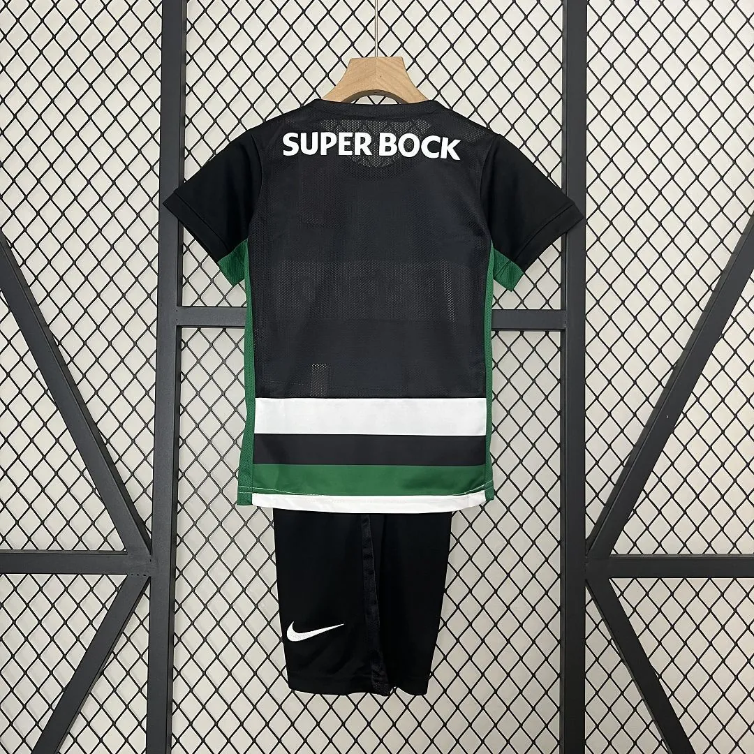 24-25 Sporting Lisbon Home Kid Kits Youth Apparels Football AAAAJersey Yupoo 5