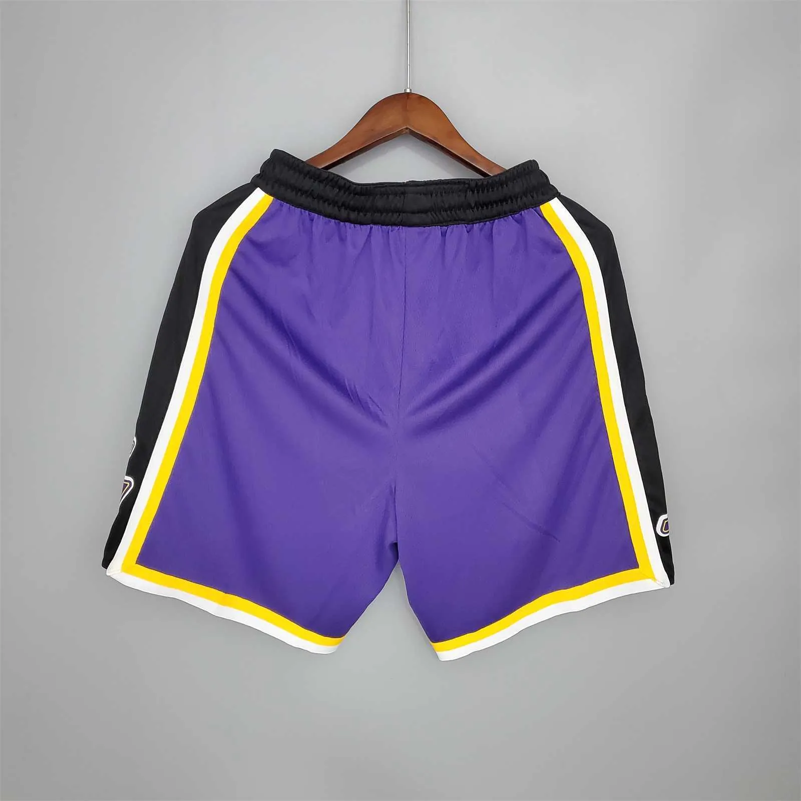 Lakers Purple Black Side NBA Shorts 5