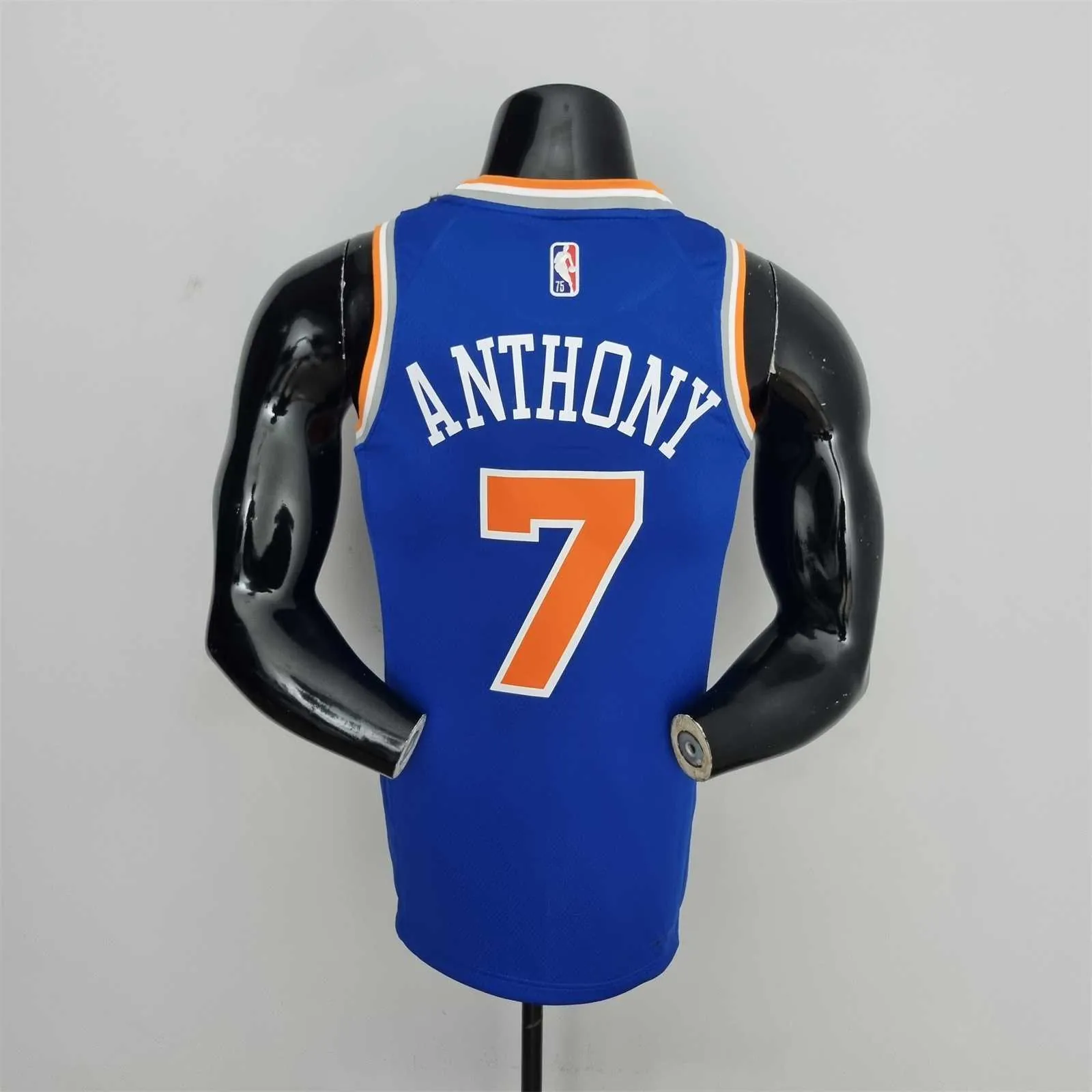 75th Anniversary Anthony #7 New York Knicks Blue NBA Jersey 8