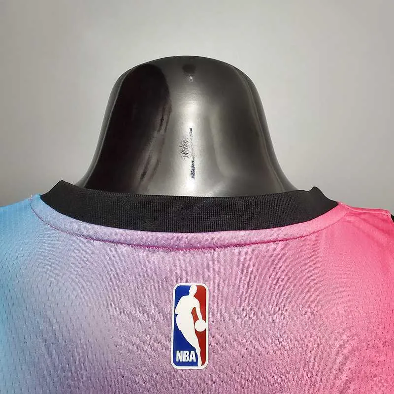 New Miami Heat ADEBAYO#13 City Edition Pink Blue Gradient Color 2
