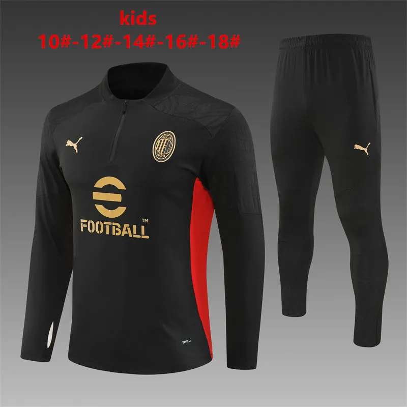 24-25 AC Milan Kids Long Sleeve Training Suit Football Shirts 1