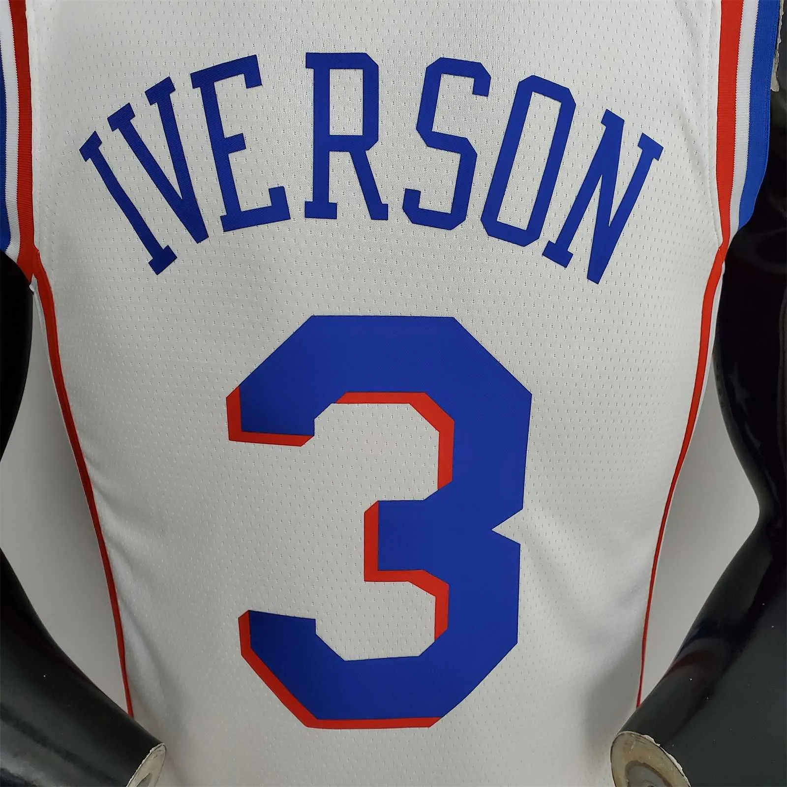 75th Anniversary Philadelphia 76ers IVERSON#3 White NBA Jersey 1