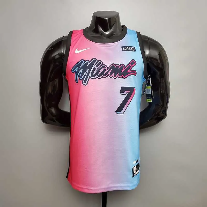 New Miami Heat DRAGIC#7 City Edition Pink Blue Gradient Color 8