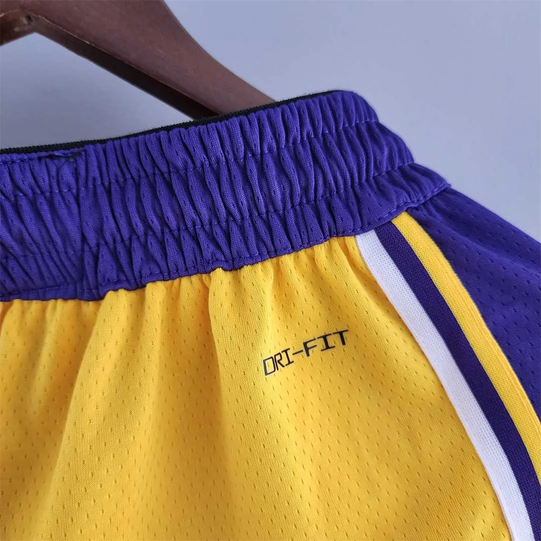 75th anniversary Los Angeles Lakers Yellow NBA shorts 6