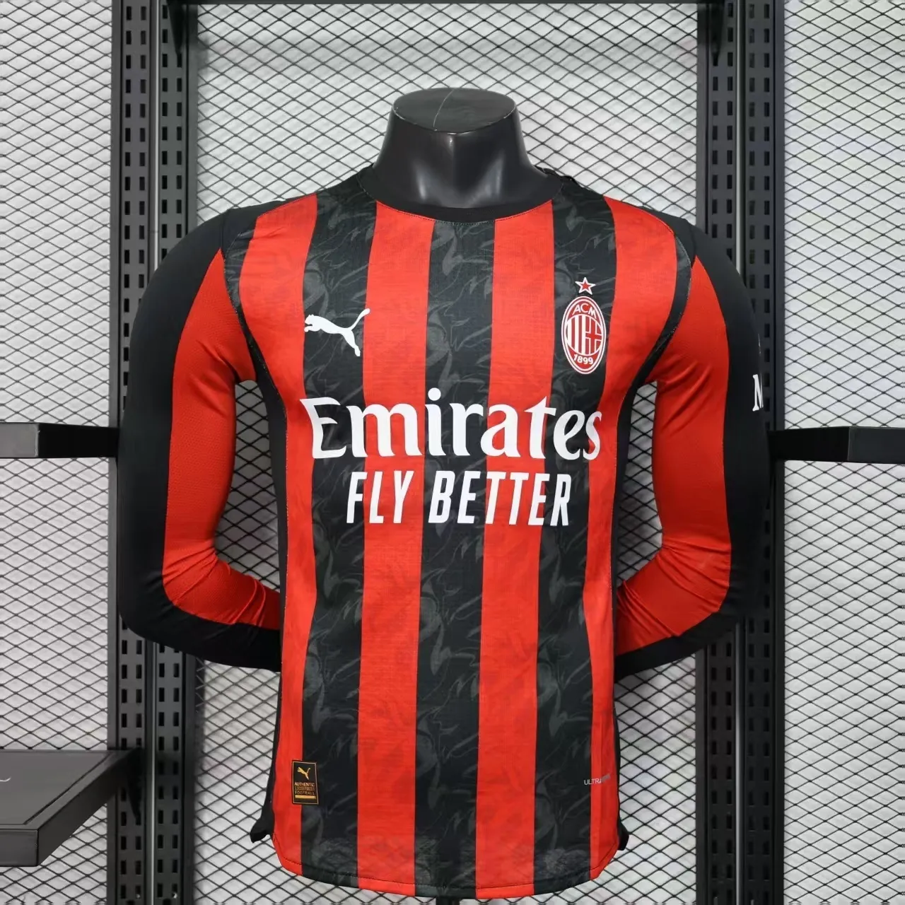 25-26 AC Milan Home Kit Player Version Long Sleeve Shirt AAAAJersey Wholesale Yupoo 5