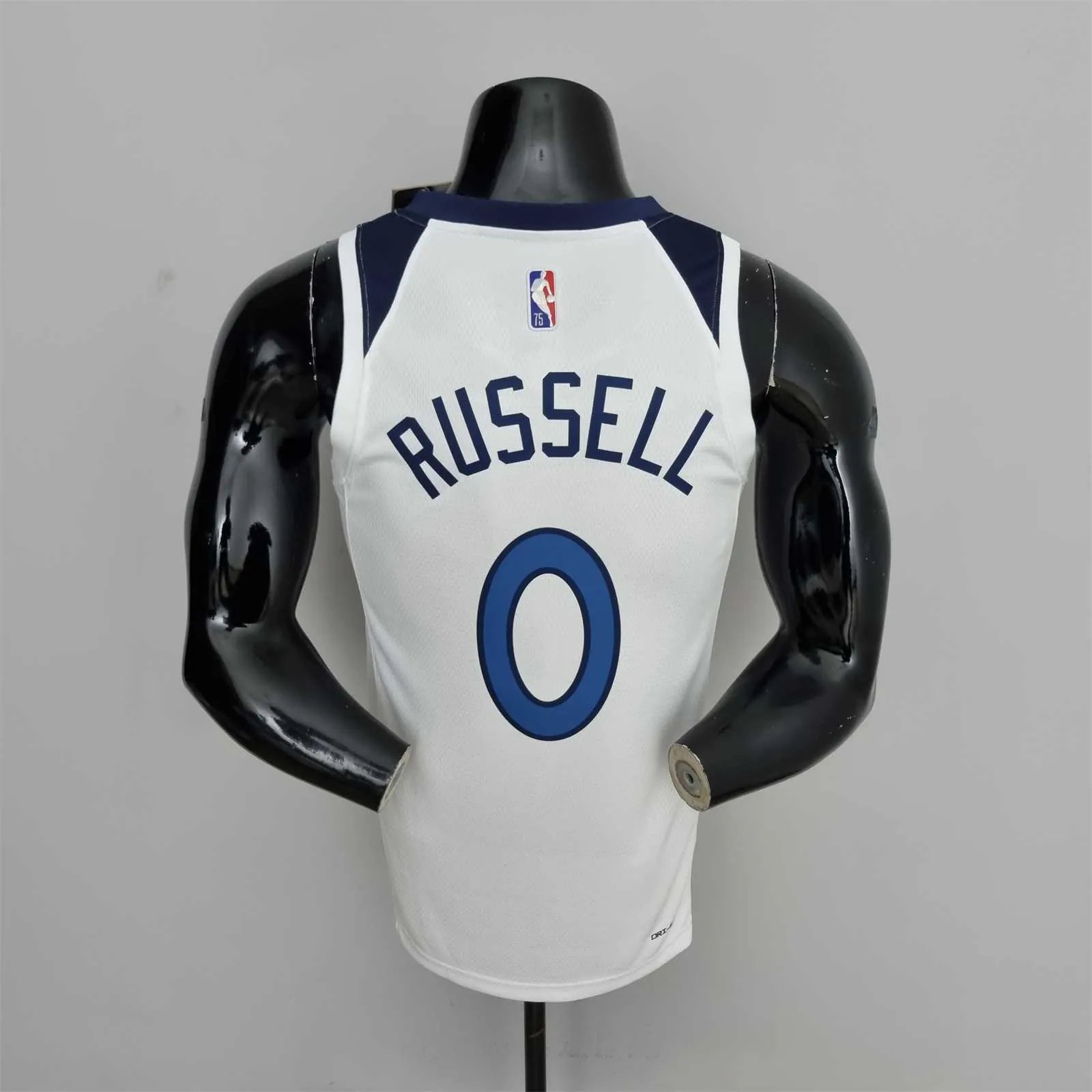 75th Anniversary Minnesota Timberwolves Russell #0 Royal White NBA Jersey 5