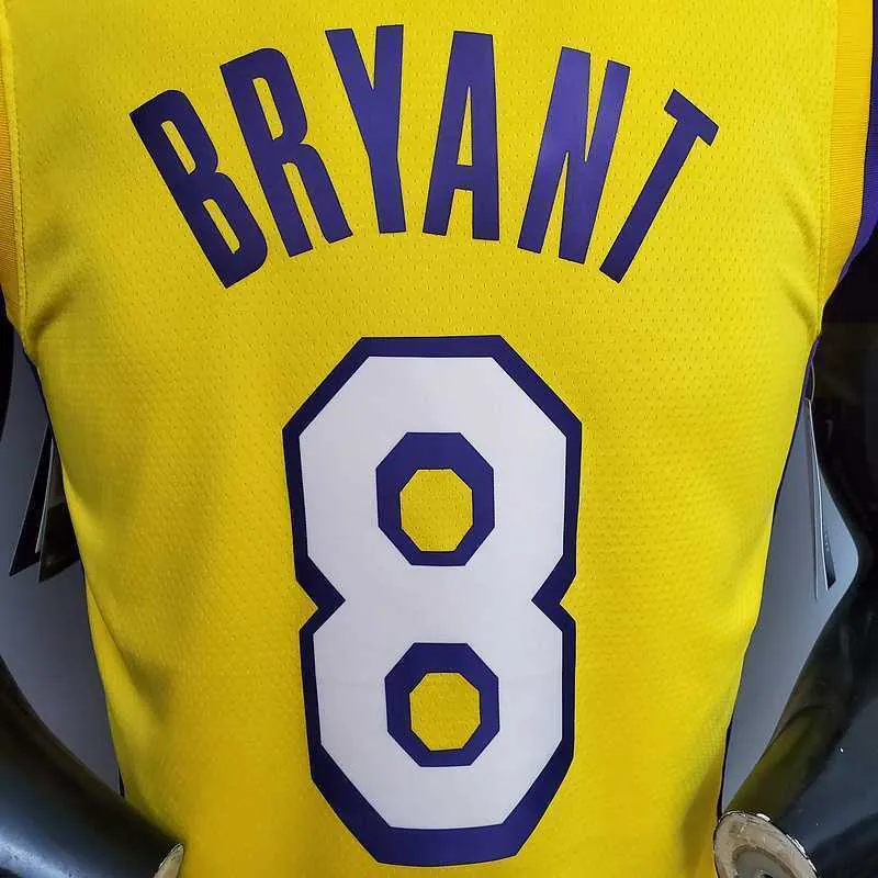 Bryant #8 Lakers V-neck City Edition yellow 3
