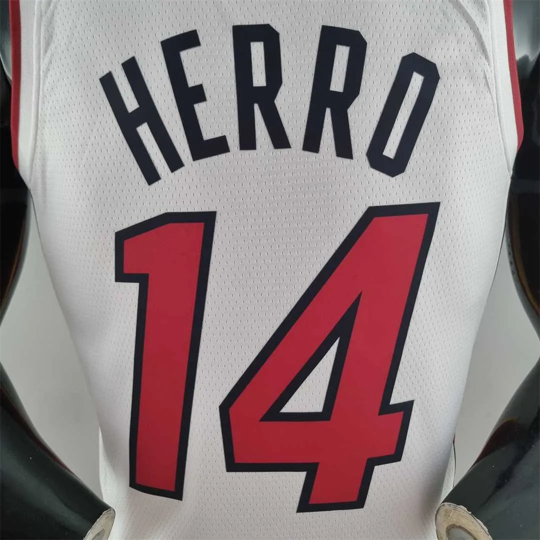 75th Anniversary Miami Heat HERRO#14 White NBA Jersey 3