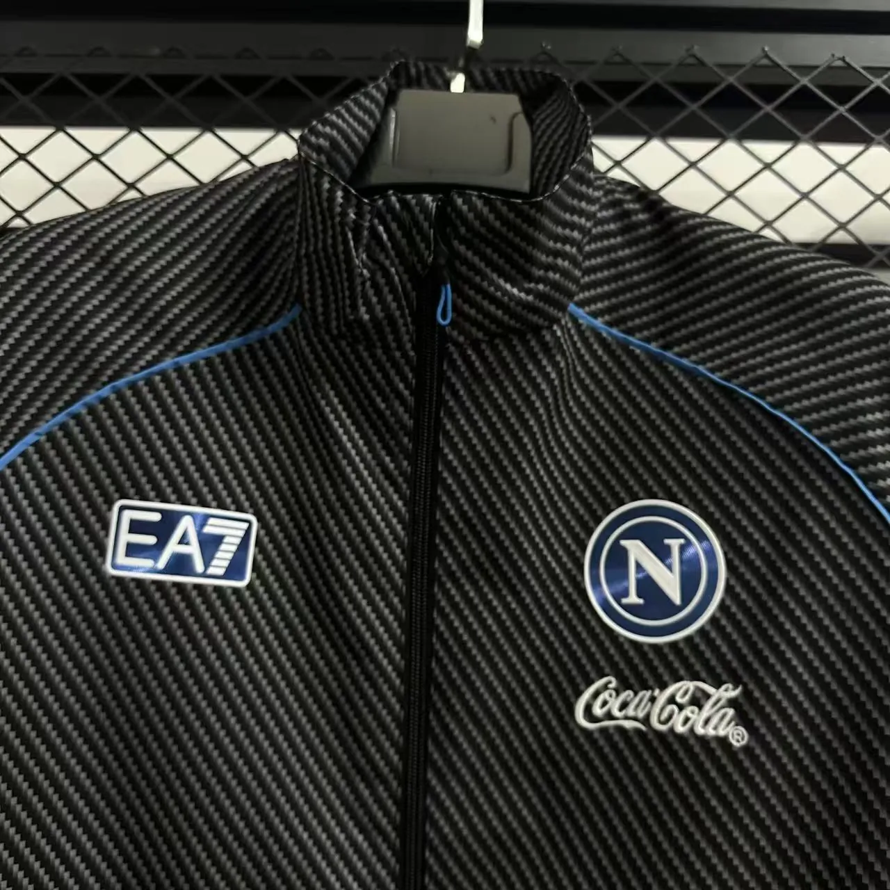 25-26 Naples Pad Printed Black Waterproof Windbreaker Jackets AAAAJersey Yupoo 1