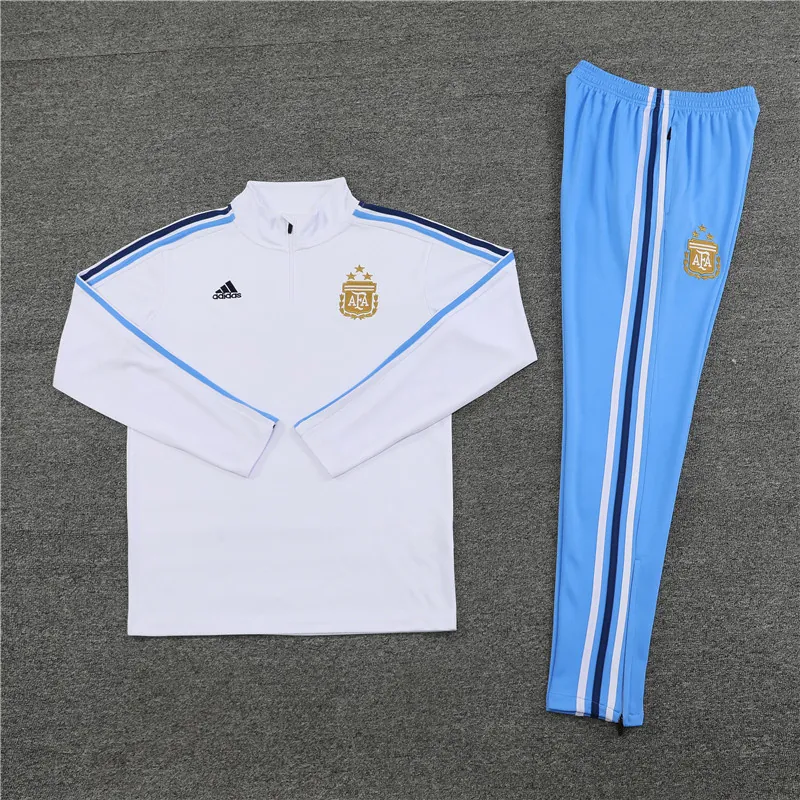 2023 Argentina Long Sleeve Kits White Zipper Training Suits Jersey Supplier Yupoo 2