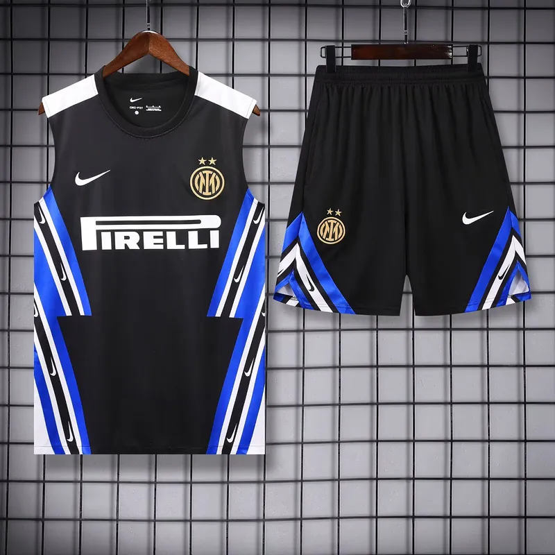 25-26 Inter Milan Retro Black Training Kits Football Vest Suits 2