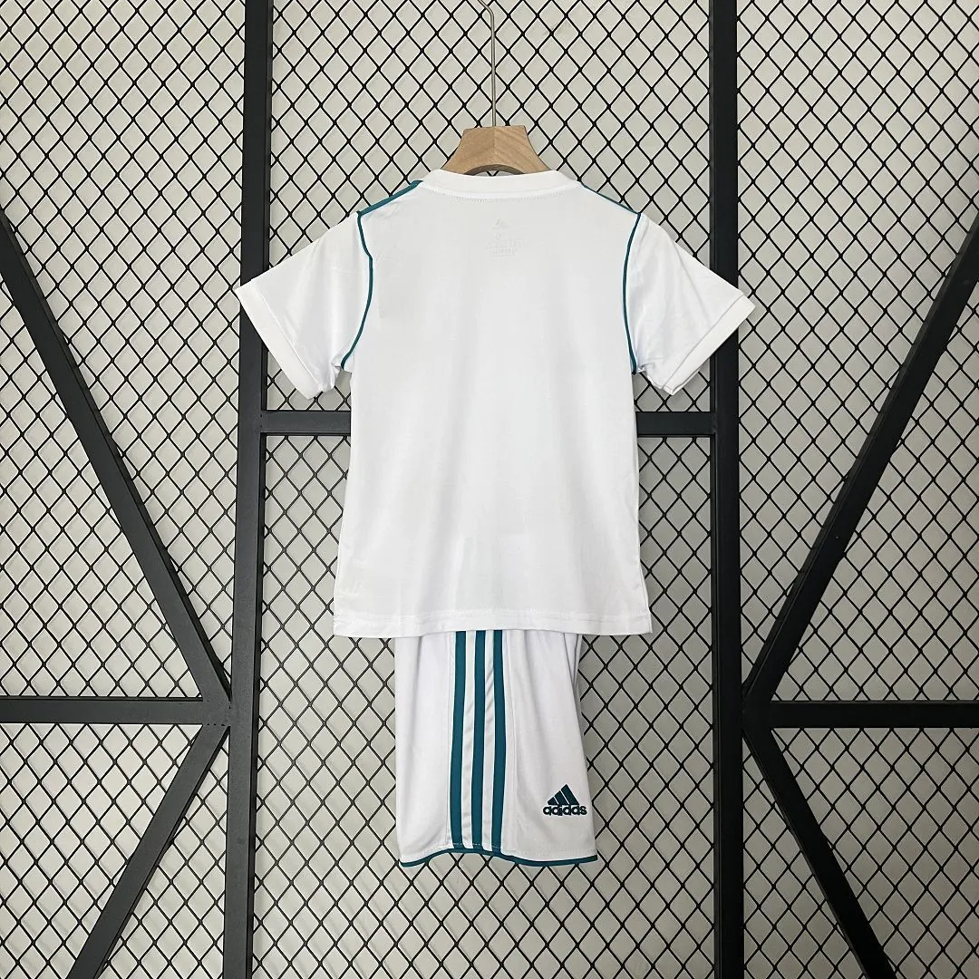 17-18 Real Madrid Home Retro Kids Kit Size-16-28 Soccer Jersey Yupoo 5
