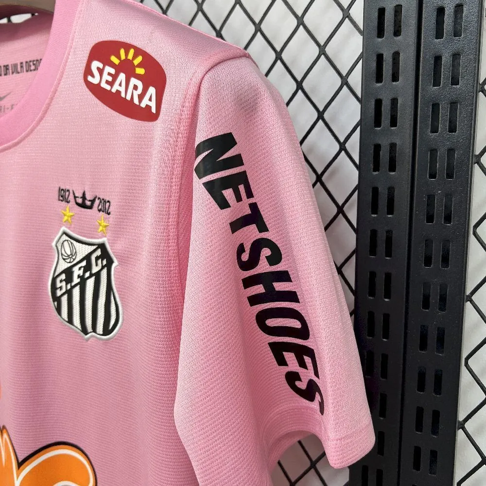 11-12 Santos Pink Retro Kit Vintage Football T-Shirt AAAAJersey Dropship Yupoo 2