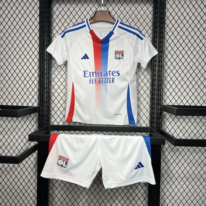 24-25 Lyon Home Kid Kits Youth Apparels Football AAAAJersey Yupoo 7