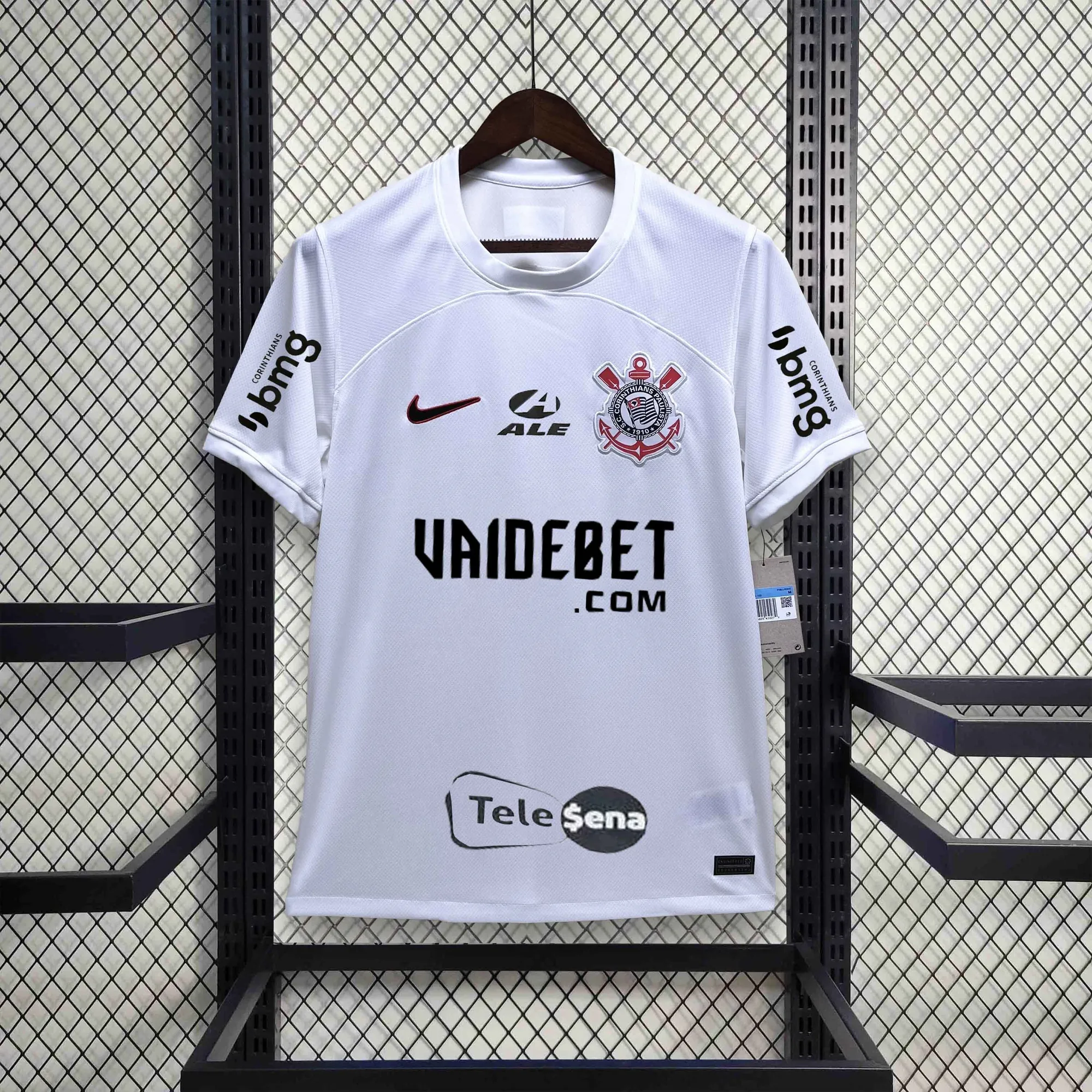 23-24 Corinthians Home Kit With All Sponsor White Shirt Soccer Jerseys For Sale 2