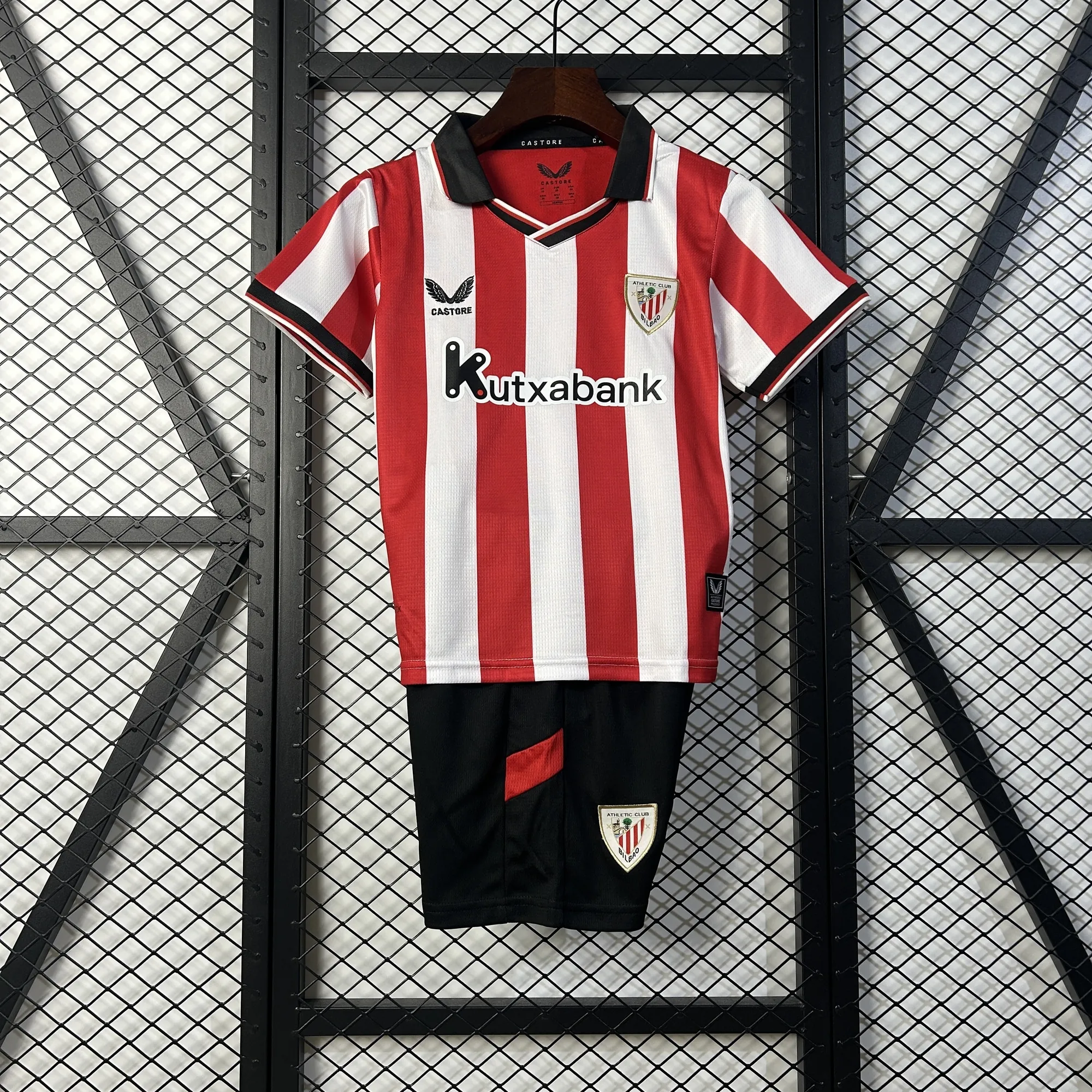 25-26 Athletic Bilbao Home Kid Kits Youth Apparels Sino AAAAJersey Supply Yupoo 9