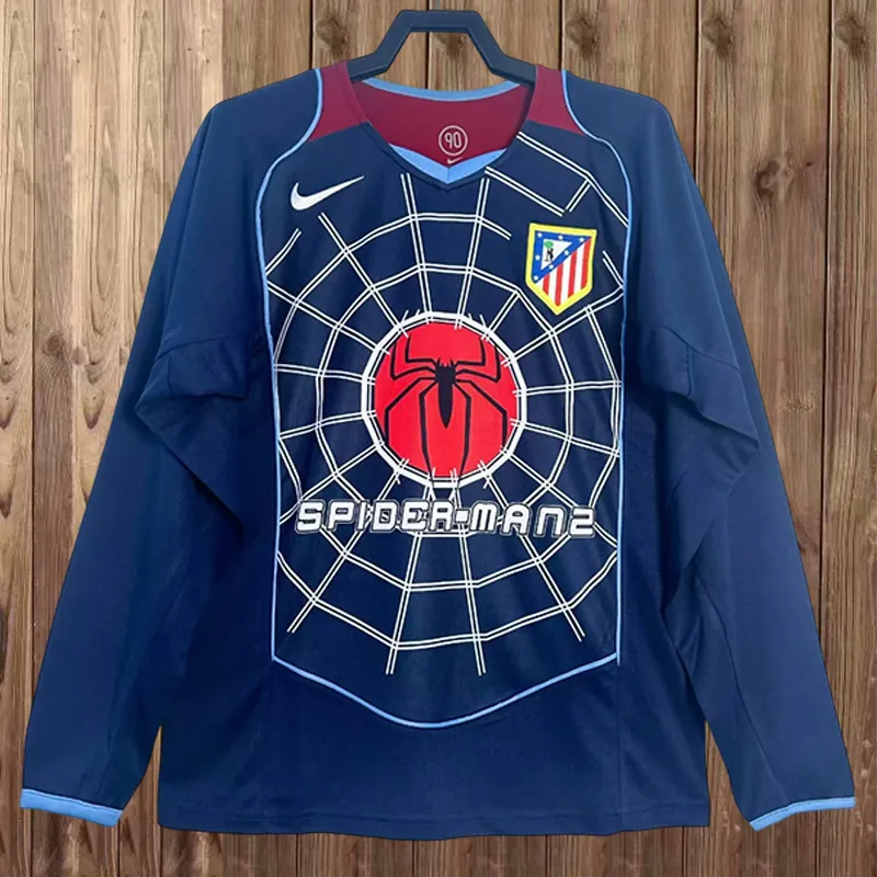 04-05 Atletico Madrid Away Retro Kit Long Sleeve Shirt Soccer AAAAJersey Yupoo 2