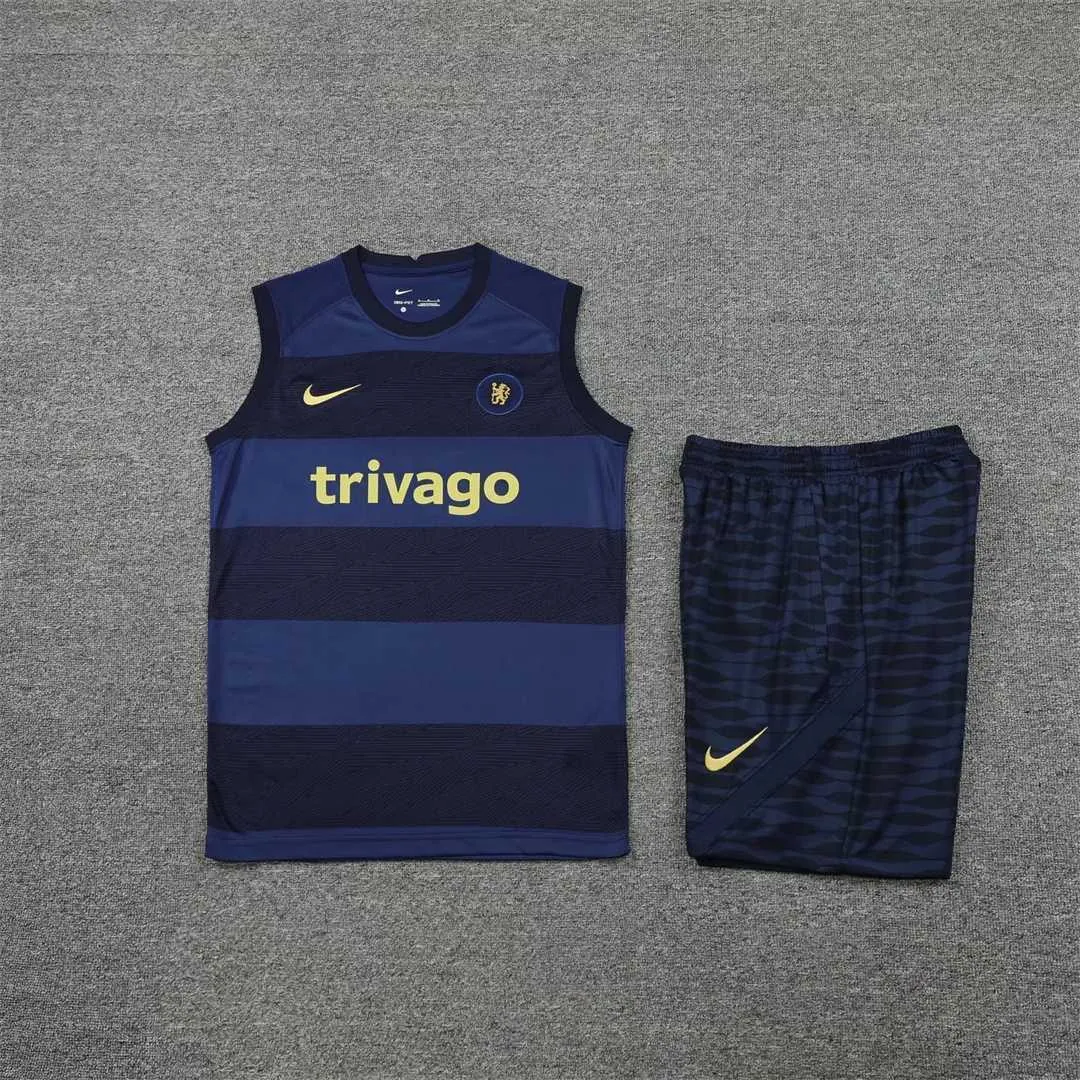 22-23 Chelsea vest training suit kit royal blue 6