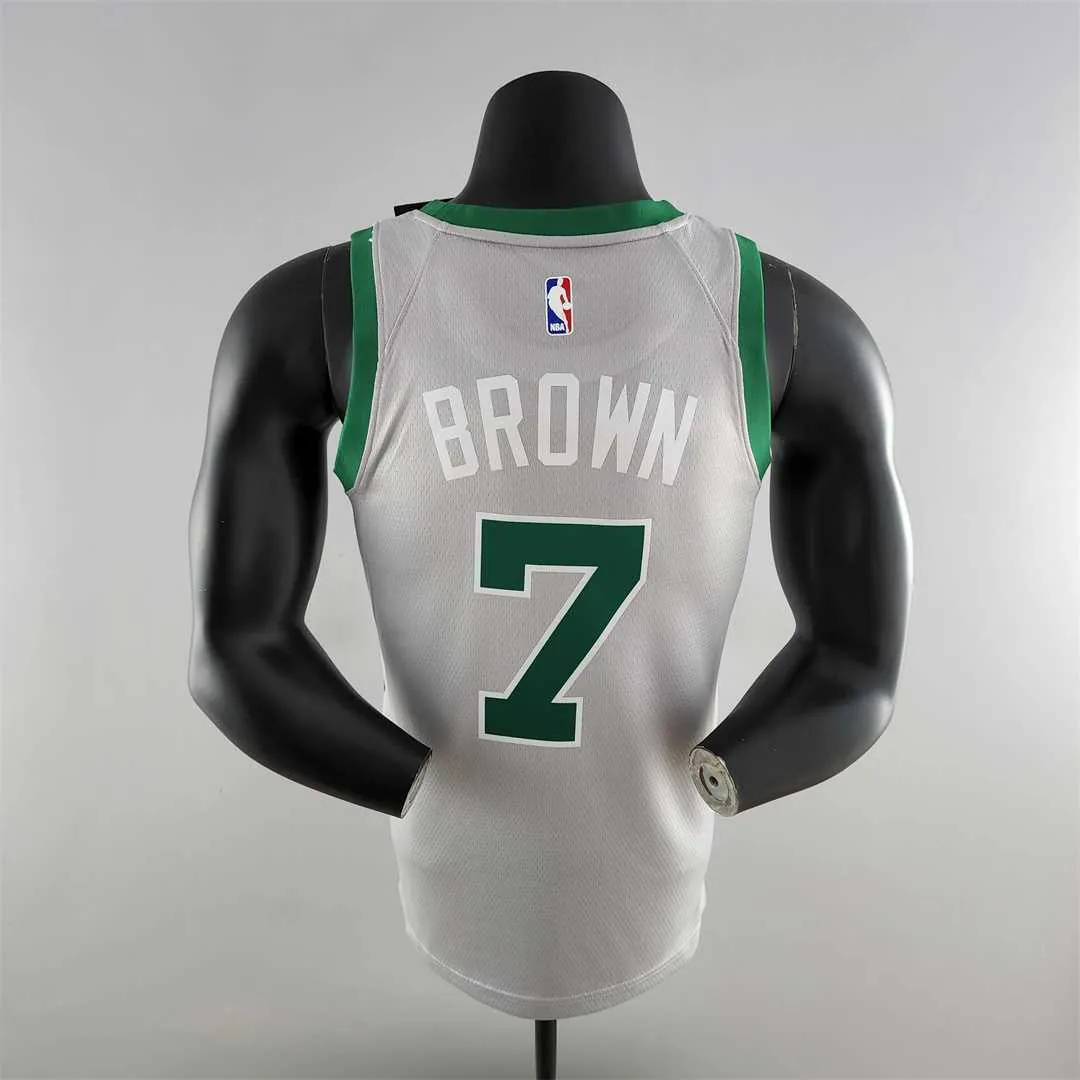 BROWN#7 Boston Celtics Grey NBA Jersey 3