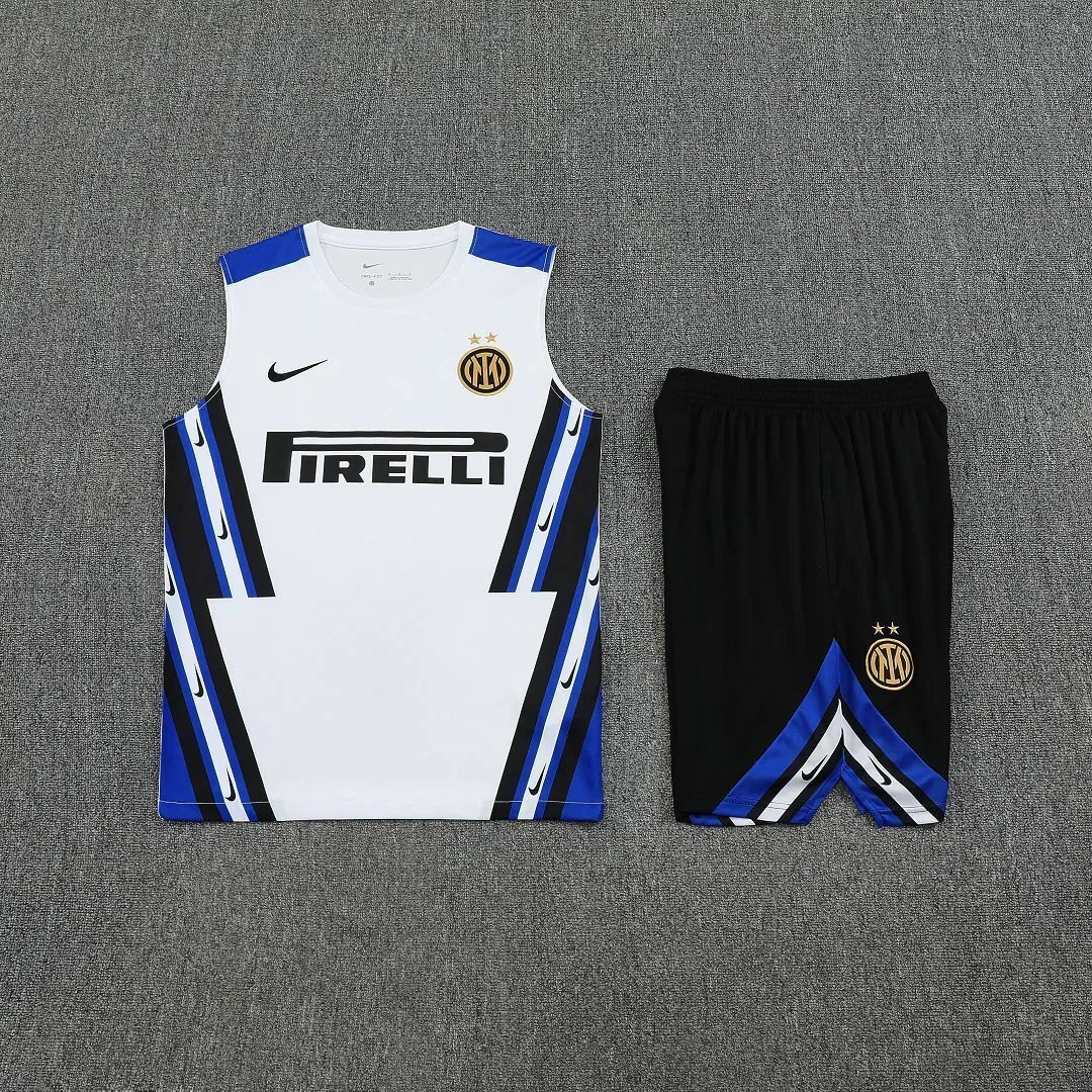 25-26 Inter Milan Retro White Training Kits Football Vest Suits 4