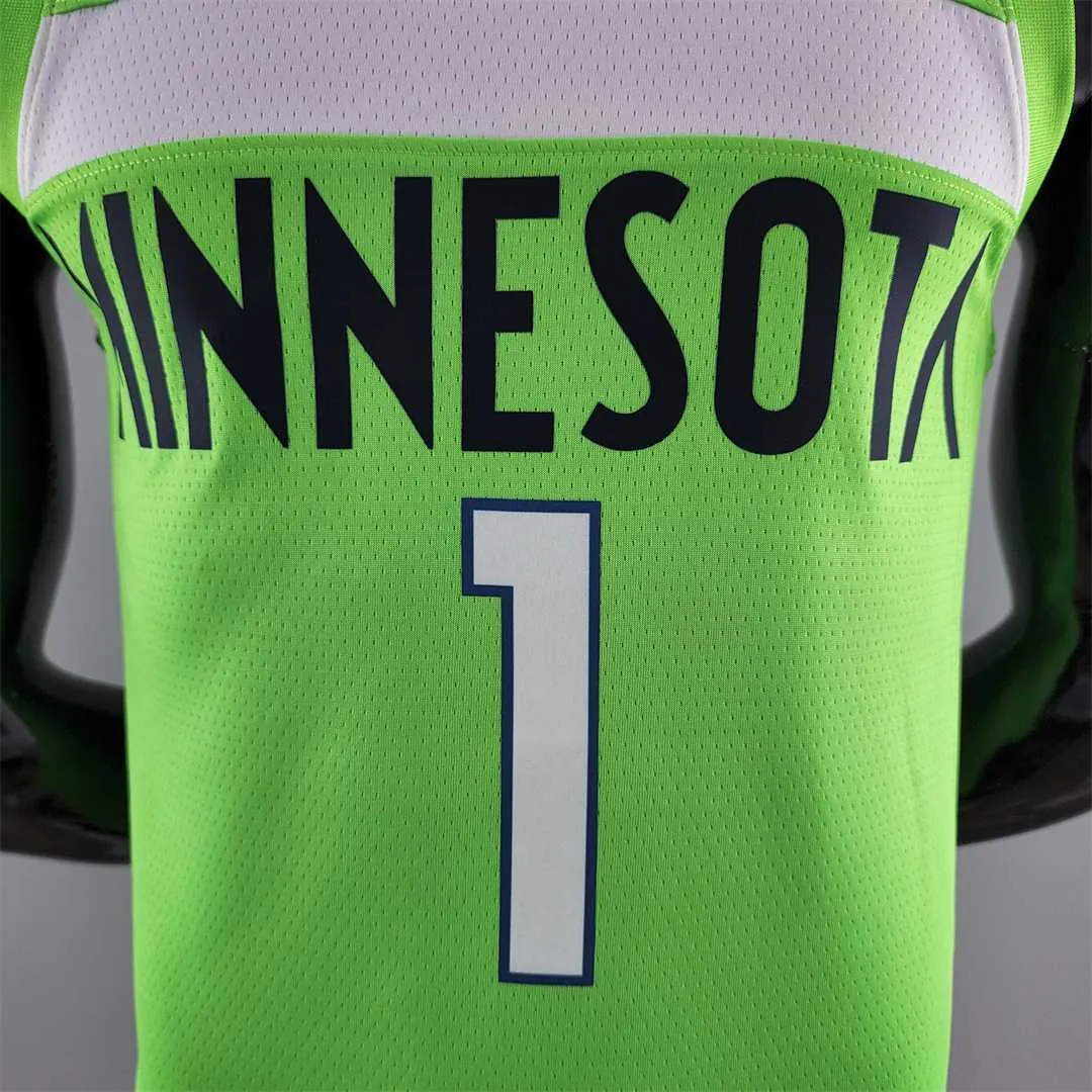 Minnesota Timberwolves EDWARDS#1 Air Jordan NBA Jersey Blue 2