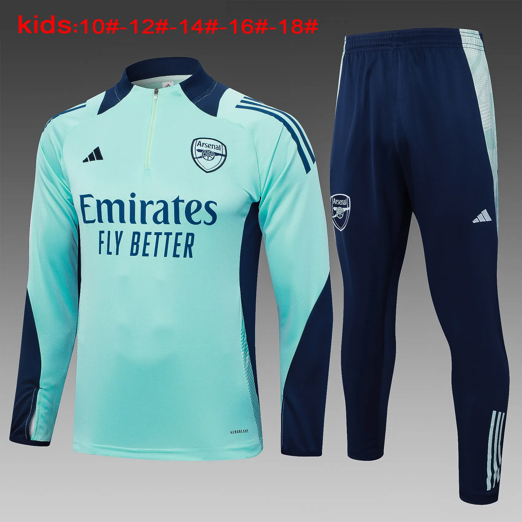 24-25 Arsenal Kids Long Sleeve Training Suit Football Shirts 1