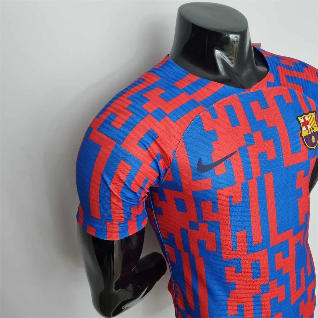 22-23 Barcelona Pre-match suit redblue player version 6