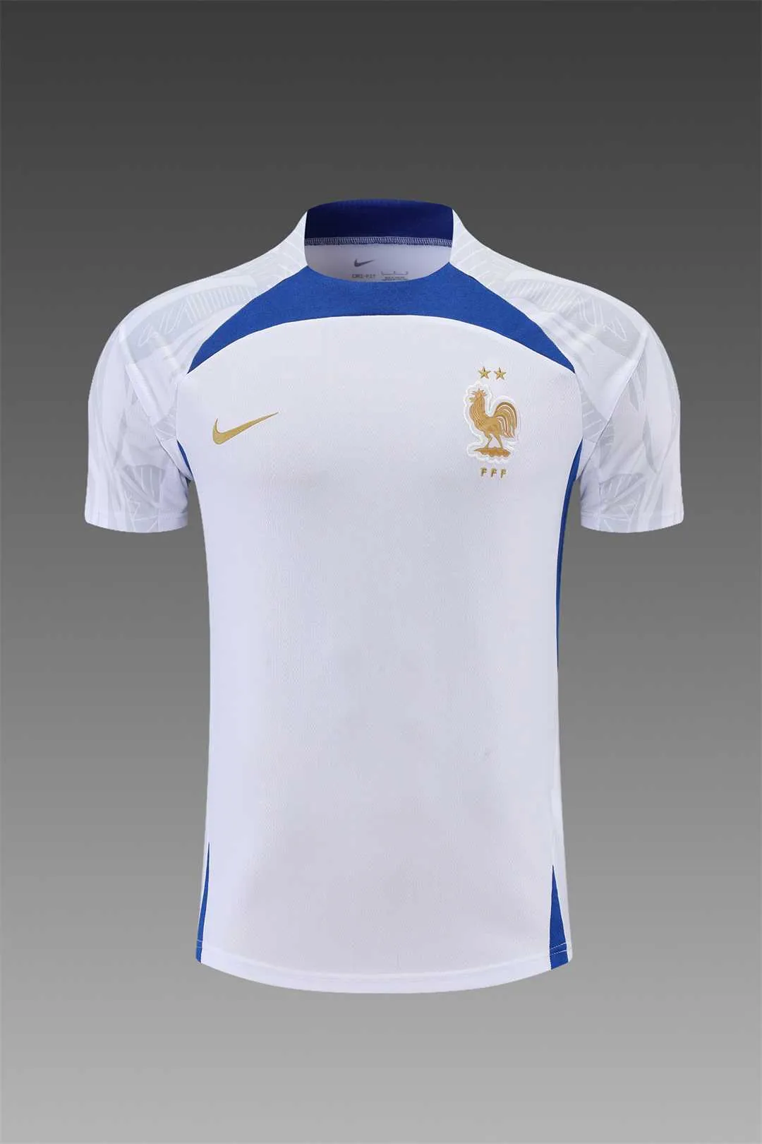 2022 France Training Suit Short Sleeve Kit White Blue 15