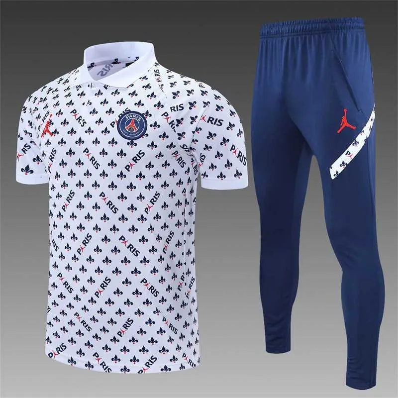 Polo Jordan PSG white sapphire blue print 13