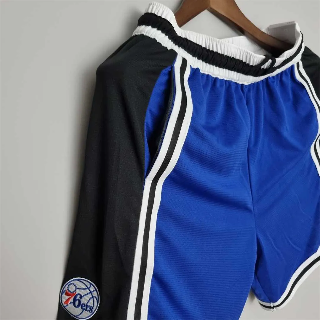 2022 Philadelphia 76ers NBA US Training Shorts Blue Black 3