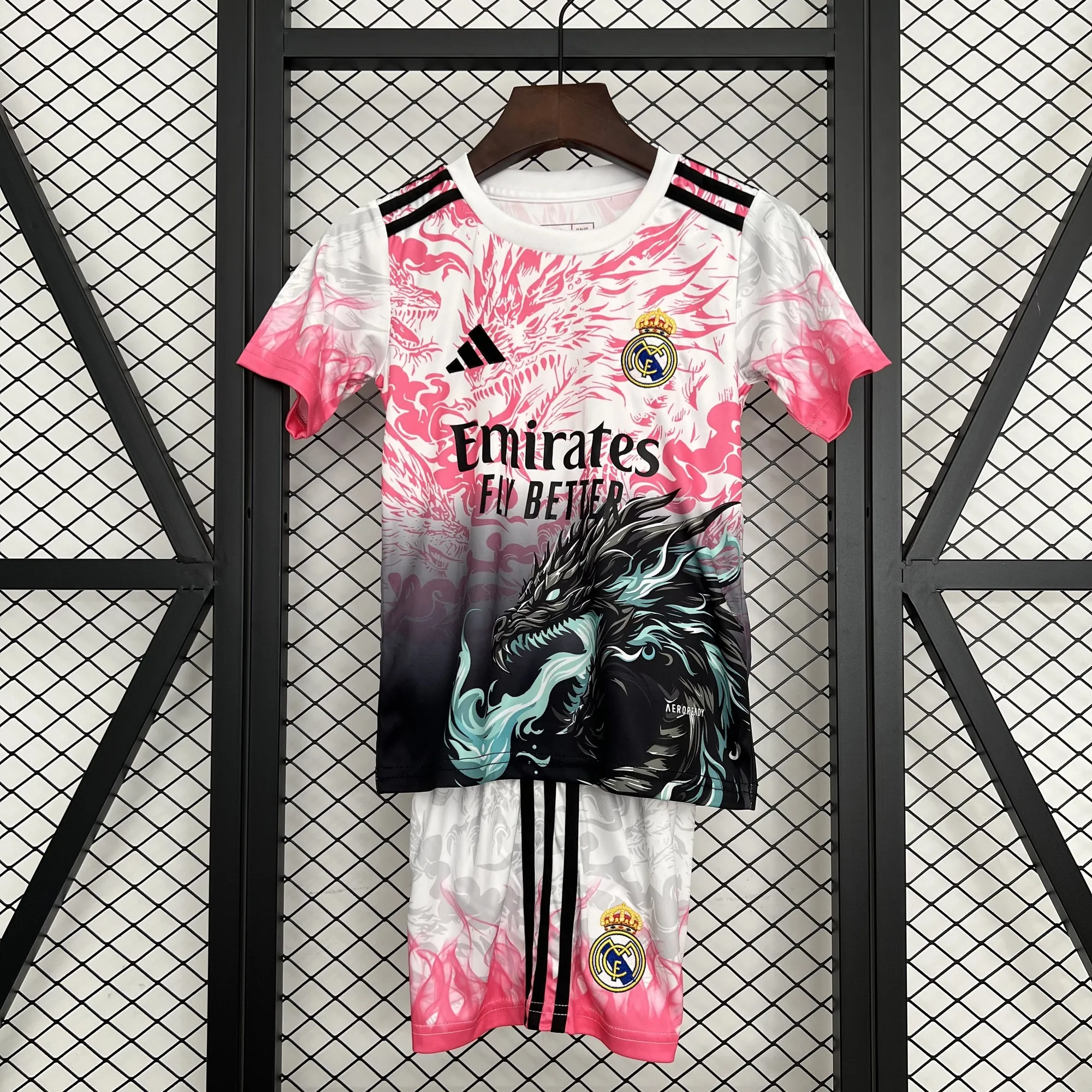 25-26 Real Madrid Special Edition Kids Kit Youth Futbol Dragon Pattern Set AAAAJersey Supply Yu 5