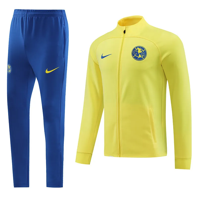 23-24 Club America Long Sleeve Yellow Jacket Suits Soccer Jerseys Yupoo 3