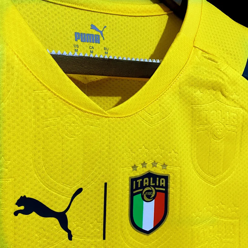 20-21 Italy Goalkeeper Yellow Retro Kit Soccer Shirt AAAAJersey Supply Yupoo 1