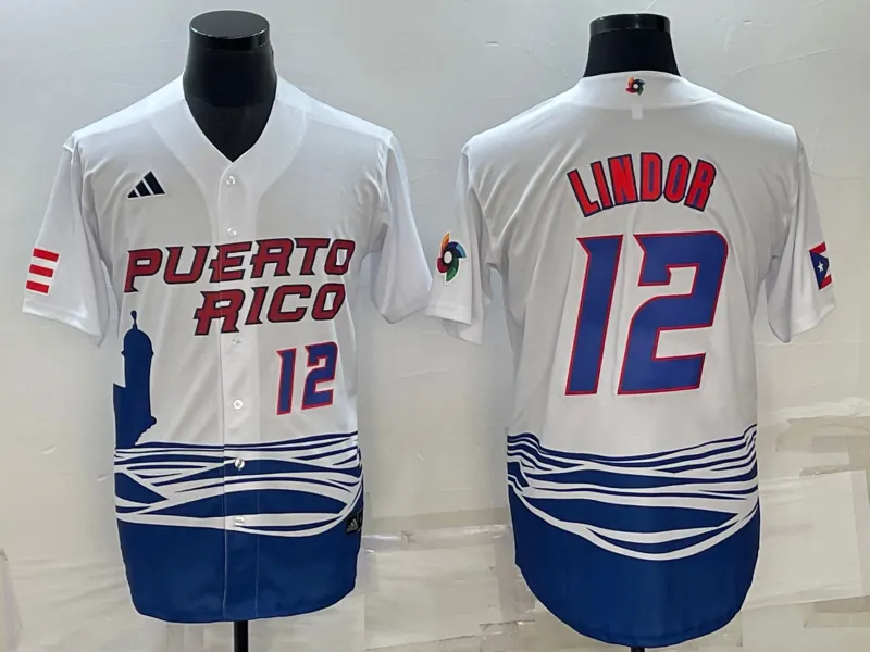 White Puerto Rico 2023 World Cup Baseball Jerseys 41