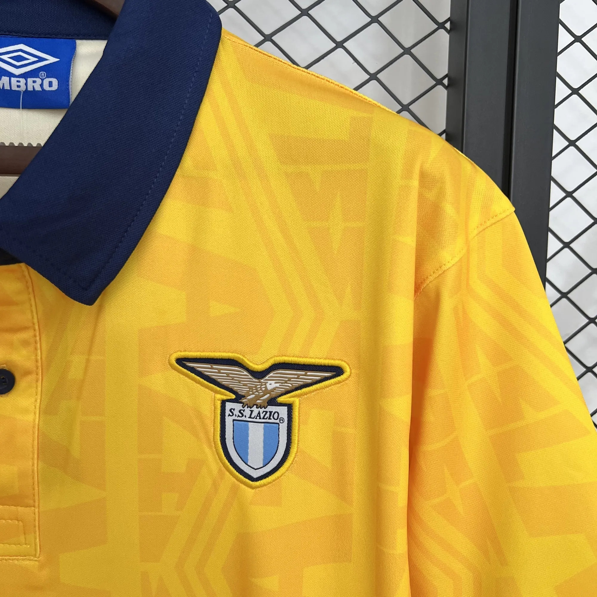 91-92 Lazio Away Yellow Retro Kit Vintage Shirt AAAAJersey Dropship Yupoo 1