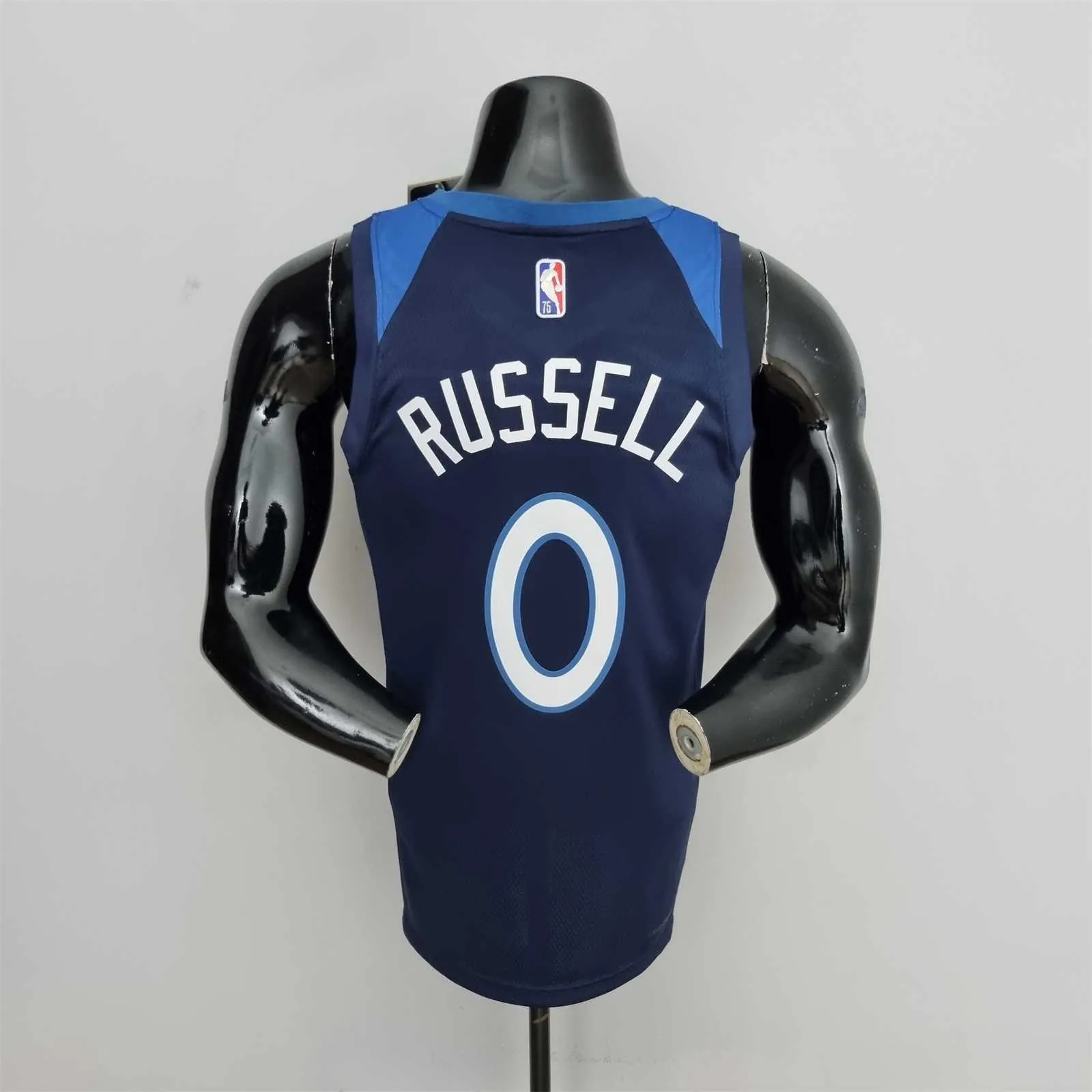 75th Anniversary Minnesota Timberwolves Russell #0 Royal Blue NBA Jersey 1