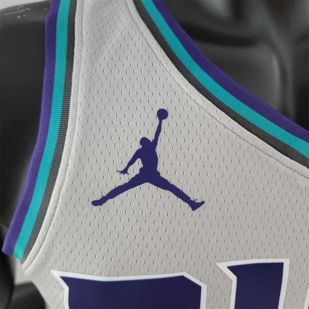 2019 Ball #1 Charlotte Hornets Grey NBA Jersey 8