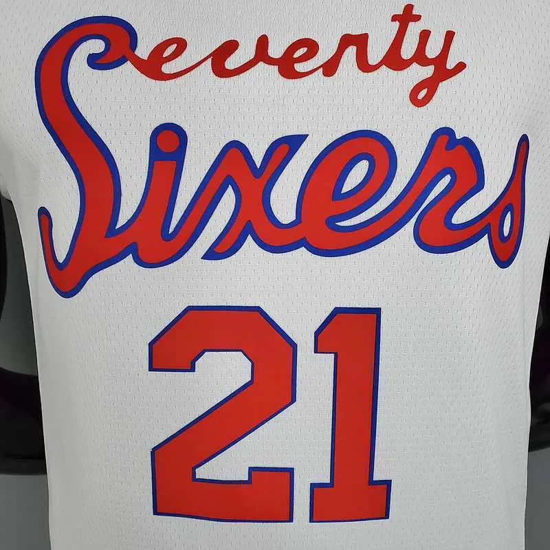 2021 76ers cursive retro limited EMBIID#21 white 4