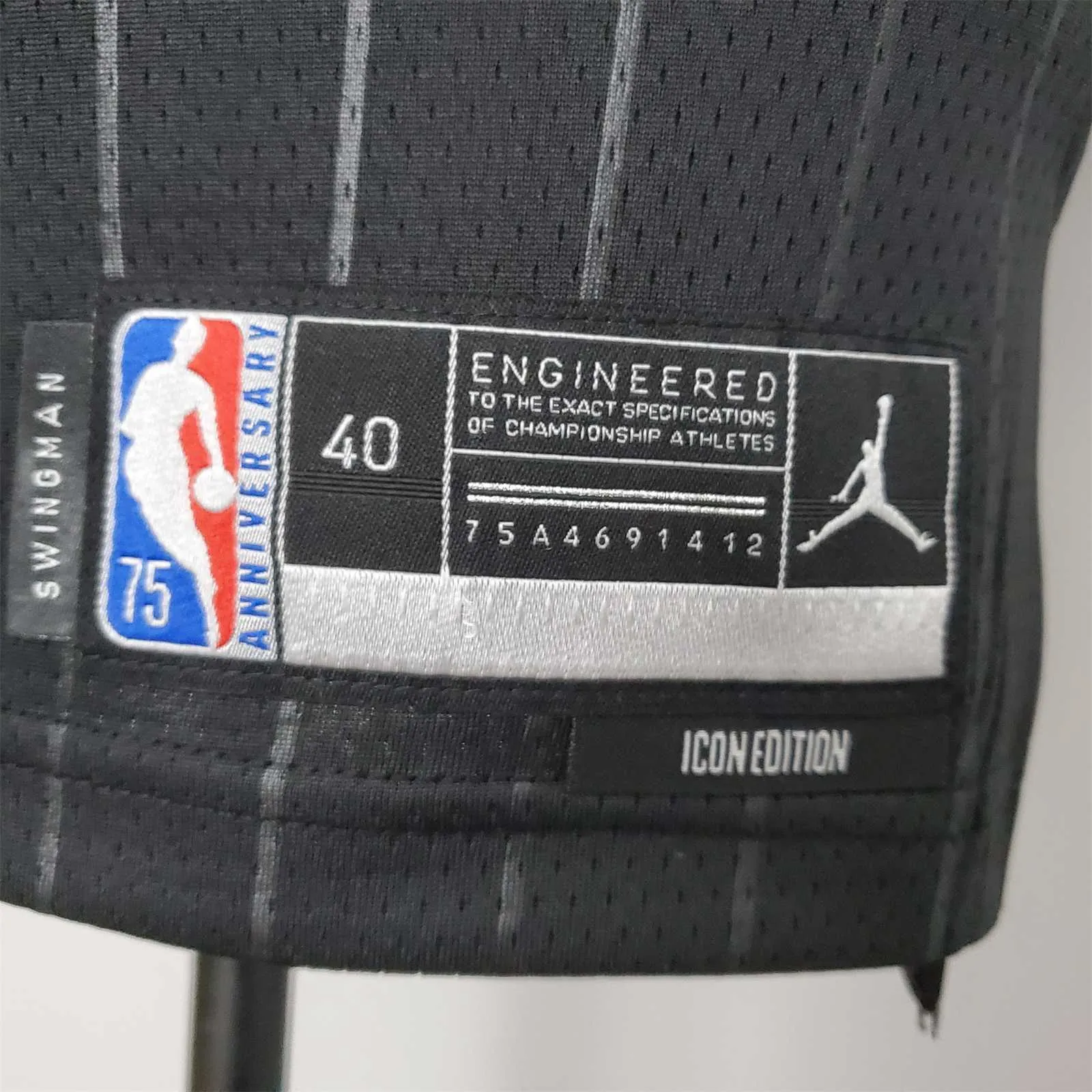 75th Anniversary Jordan #23 Bulls Flyers Black NBA Jersey 3