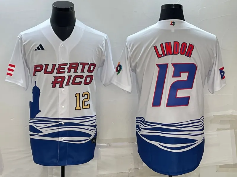 White Puerto Rico 2023 World Cup Baseball Jerseys 53
