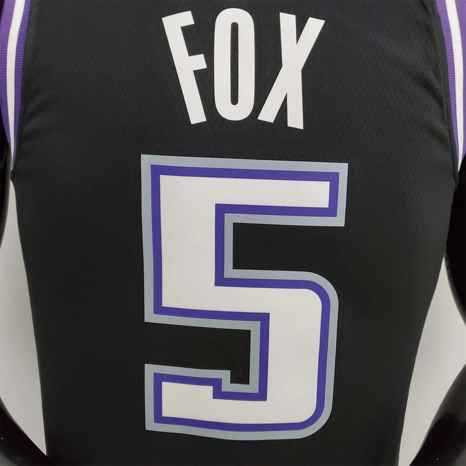 2022 Season Fox#5 Kings City Edition Black NBA Jersey 8