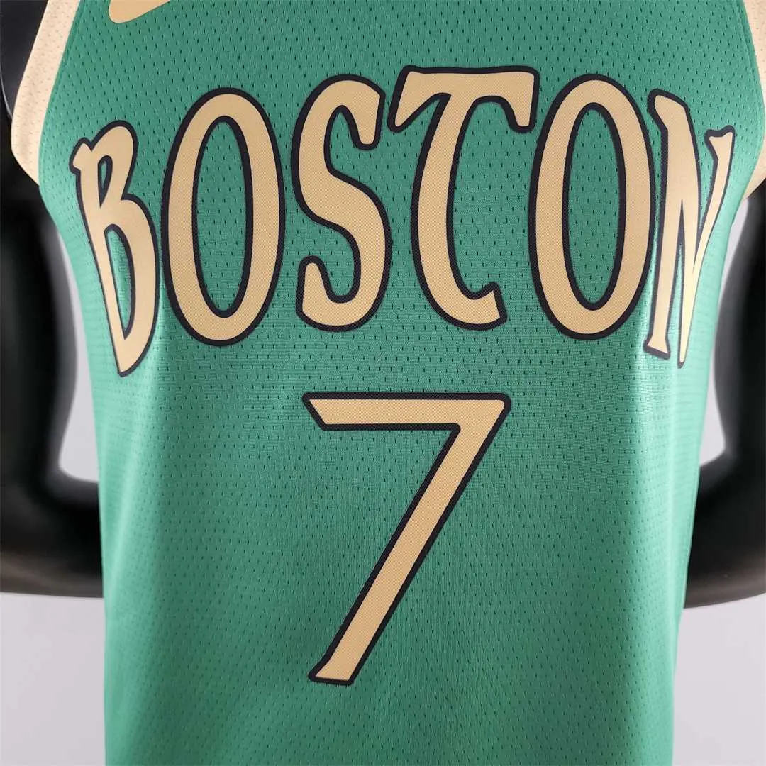 2020 BROWN#7 Boston Celtics City Edition Green NBA Jersey 6