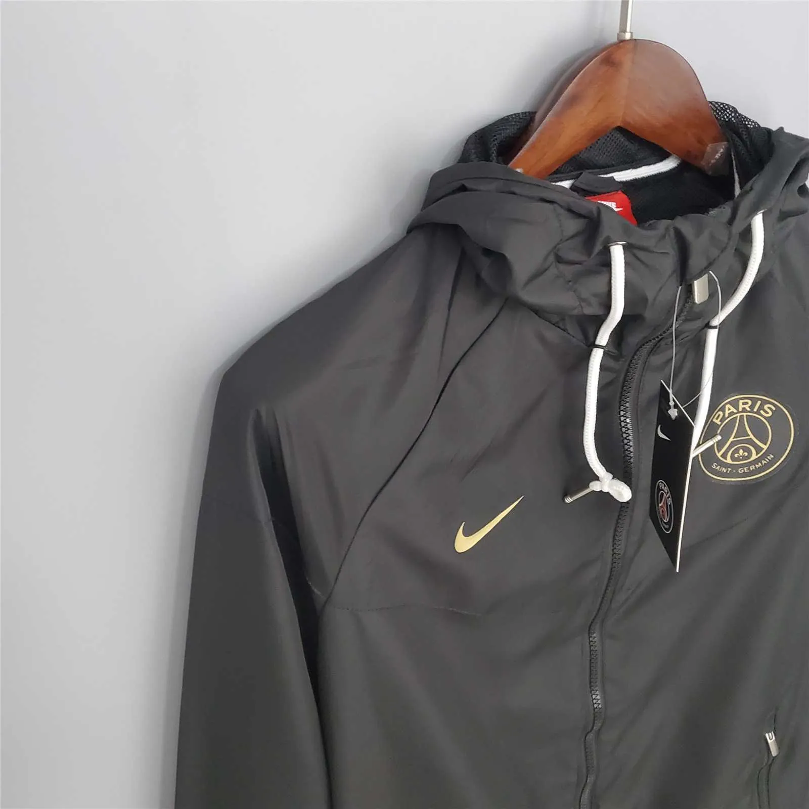 21-22 PSG Black Windbreaker 5