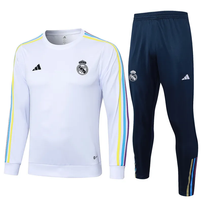 23-24 Real Madrid Long Sleeve Kits White Training Suits Soccer Jerseys Yupoo 3