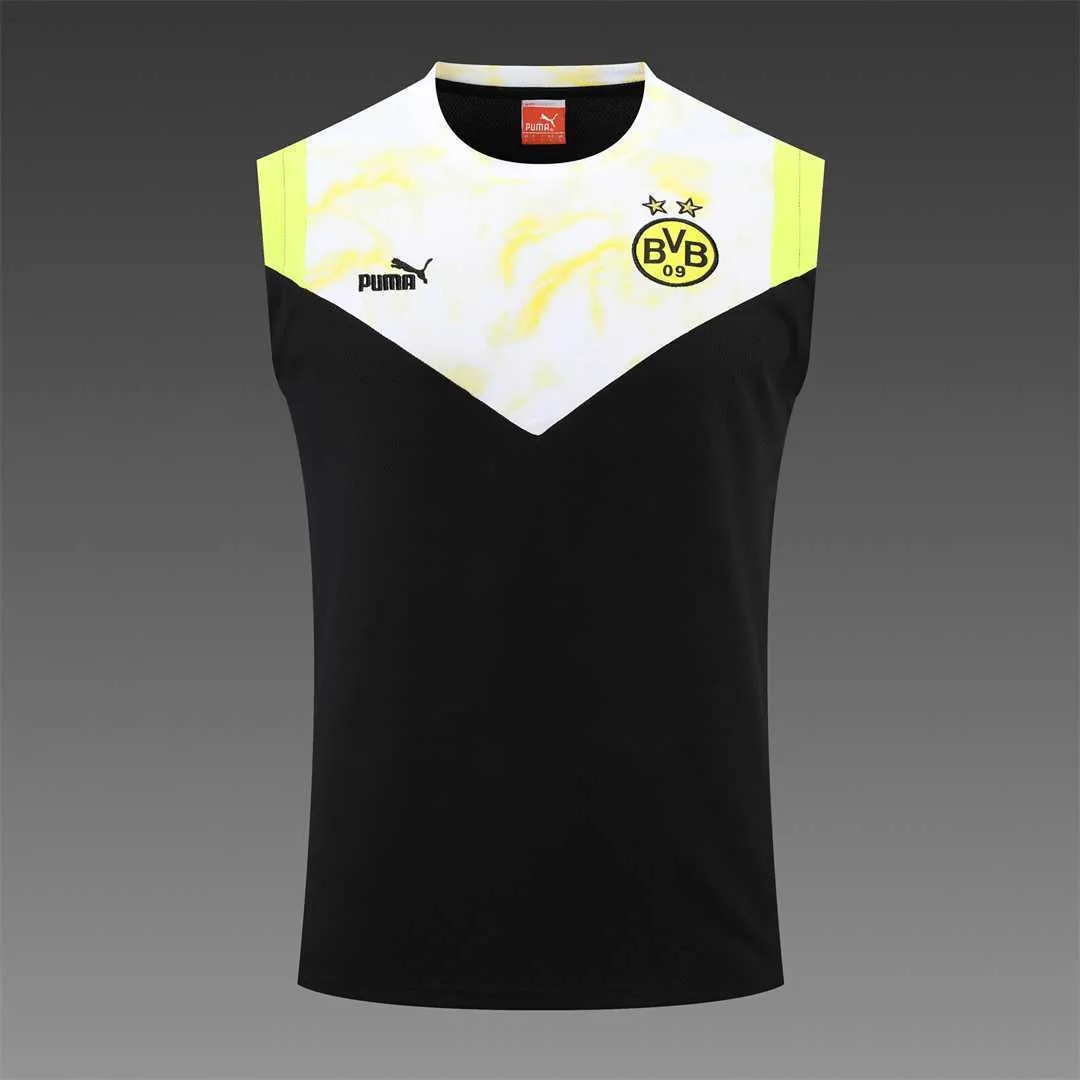 22-23 Dortmund vest training suit kit black and white 4