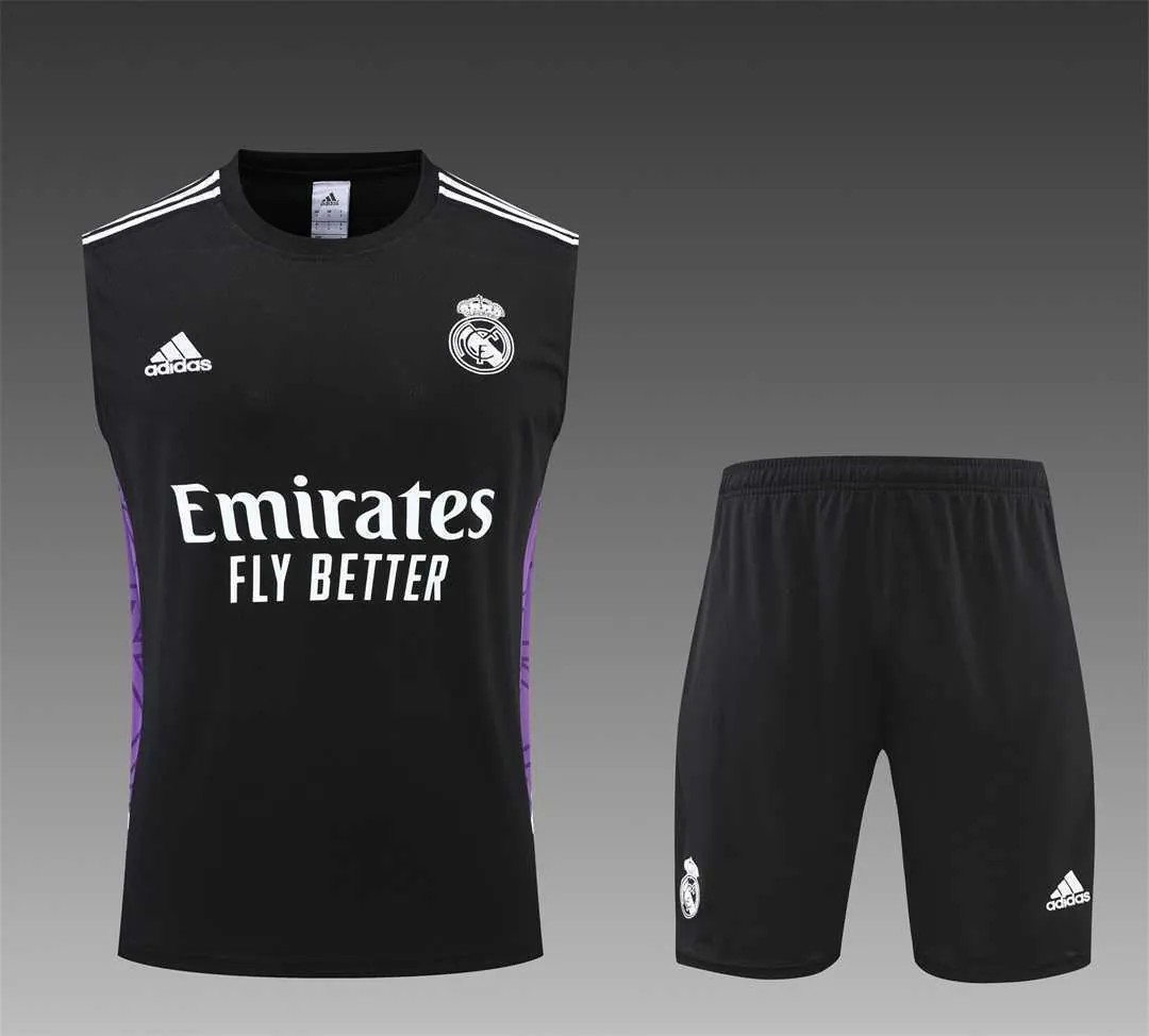 22-23 Real Madrid training suit kit Black 2