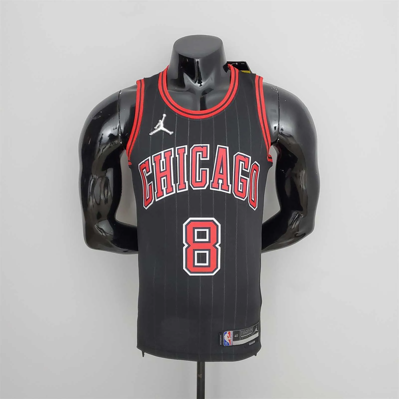 75th Anniversary LaVine#8 Bulls Flyers Black NBA Jersey 9